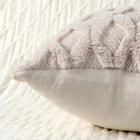 3D coton et lin géométrique bloc diamant solide housse de coussin lit canapé taie d'oreiller salon Simple carré décoration