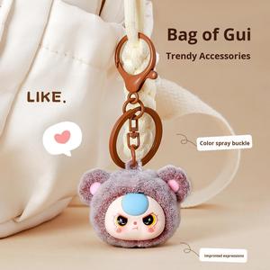 Llavero de 5 cm con diseño de tres personajes de bebé, divertido y adorable, con flocado, colgante para bolso, accesorios de joyería, soporte para llaves - Product Image 3