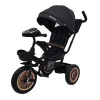 Helikopter roda tiga hitam untuk anak, Pedal dan kaki bertenaga bingkai baja Model untuk anak laki-laki dan perempuan umur 3-6 tahun