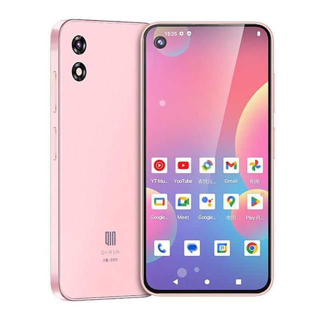Premium Duoqin QIN3 Ultra Mini Phone 5.05 Inch Android 13 Octa Core 6GB 128GB 4G Cellphone Pink