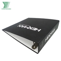 Fournitures de bureau blanc logo noir impression rigide presse-papiers dossier papier avec 3 D/O forme anneaux A3/A4/A5 taille