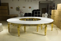 Fournitures de fête, cadre en acier inoxydable argenté en forme de S, table de mariage pour banquet
