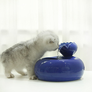 Automatic Ceramic Pet Water Fountain For <b>Cats</b> With Circulating Flow Desktop Design Sy Large Lotus Model - Product Image 2