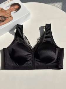 Canotta da Notte Ultra-Sottile in Raso per Donna, Stile Europeo e Americano, Chiusura Frontale, Taglie Forti, Spalline Convertibili, Logo sulla Coppa, Intimo da Notte - Product Image 6