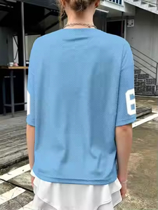 Custom Retro <b>Hip</b> Hop Oversized Short Sleeve Football Jersey Training Sport American Mesh Boxy Quick Dry Men - Product Image 5