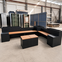 Banc-jardinière métallique personnalisé, combinaison de sièges de jardin extérieurs, bac à plantes, mobilier paysager modulaire pour projets commerciaux