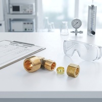 Coude mâle à compression en laiton forgé 1/4 x 1/2 pouce sans écrou (OD'' x MIP) résistant à la corrosion pour la plomberie et l'alimentation en eau