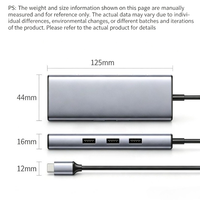 Hub USB C 6 en 1 en aluminium avec HDMI 4K, Ethernet Gigabit RJ45 1000 Mbps, charge PD 100 W, adaptateur multiport pour MacBook Pro, ordinateur portable