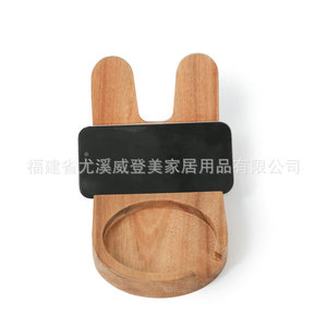 Nouveau support de téléphone en bois transfrontalier, support de téléphone en bois massif en forme de lapin, support de téléphone universel en bois d'acacia pour bureau - Product Image 2