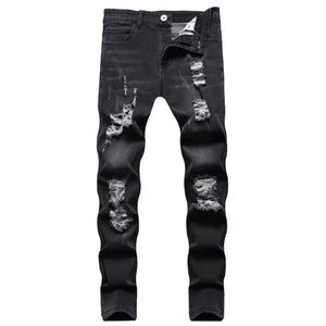 Pantalones Vaqueros de Diseñador de Lujo de Alta Calidad, Estilo Hip Hop, Elásticos, Rotos, Vaqueros de Mezclilla, Ropa Urbana, Vaqueros para Hombre - Product Image 1