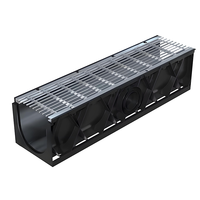 Caniveau de drainage en PEHD en forme de U avec grille de recouvrement, système de drainage en plastique noir
