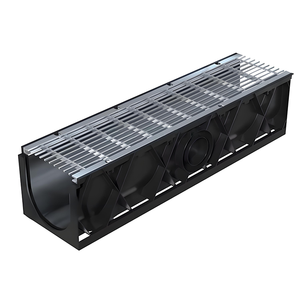 Ad alta capacità HDPE sistema di drenaggio di plastica nera a forma di U canale di drenaggio con coperchio - Product Image 2