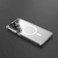 Vente en gros Étui magnétique transparent anti-jaunissement pour Samsung S25 Plus Étui de téléphone résistant aux chocs pour Samsung S26 Ultra