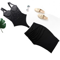 Robe de soirée en strass, grande taille, body et jupe, sexy, tenue de club pour femmes, ensemble deux pièces