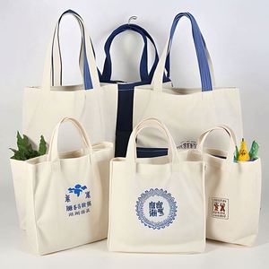 Promotion : Sacs de courses en coton vierges ou imprimés, sacs de courses réutilisables en coton pour femmes, sacs fourre-tout en toile de coton - Product Image 1