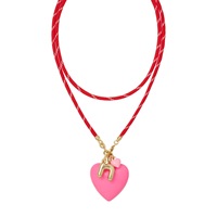 Colliers en cuivre avec pendentif cœur empilé en cordon coloré au design jeune pour les sorties décontractées, les clubs et les cérémonies