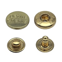 Bouton-pression métallique doré clair 4 pièces, rond, avec capuchon et socle pour vêtements, sacs et accessoires de couture
