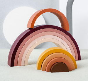 NUEVO ESTILO JUGUETES DE MADERA PUENTE DE ARCO IRIS APILADOR BLOQUES DE CONSTRUCCIÓN JUEGOS DE APILAMIENTO DE EQUILIBRIO - Product Image 4