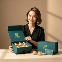 Boîte cadeau rigide en carton biodégradable blanc de luxe avec logo personnalisé, fermeture magnétique, matériaux recyclés, mousse EVA, soin de la peau, sérum