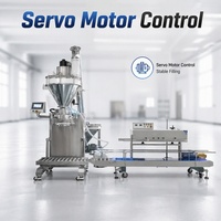Machine de remplissage semi-automatique à vis sans fin pour poudres, avec système de pesage et fonction de scellage, pour épices et détergents en sachet