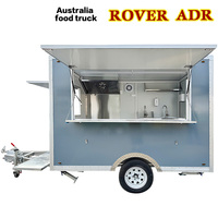 Remorque alimentaire carrée entièrement équipée avec équipement de cuisine complet, homologuée ADR en Australie pour les entreprises de restauration rapide, café et crème glacée