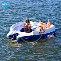 Offre Spéciale commercial taille personnalisée grande île flottante gonflable Bar flotteur loisirs quai gonflable chaises longues
