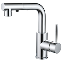 CUPC Robinet de douche chromé 304SS Robinet de lavabo extractible Mitigeur d'eau de salle de bain