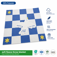 Plaid à carreaux Dove bleu et blanc, en polaire douce, léger et chaud, toutes saisons, élégant pour canapé, maison, cadeau, vente en gros