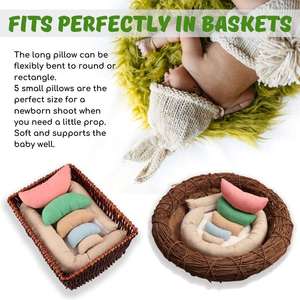 Accessoires de photographie pour nouveau-nés, oreillers de pose en forme de beignet pour bébé en coton ultra-doux, ensemble d'accessoires de pose pour studio <span class=keywords><strong>photo</strong></span> professionnel, 6 pièces - Product Image 2