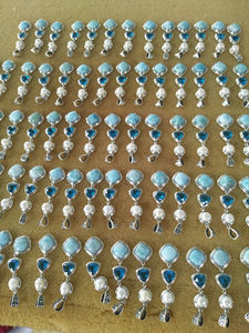 Factory Source Spiritual Meaning of Larimar Bungalow Children's Rhodium Plated Stud <b>Earrings</b> for Anniversary - Product Image 4