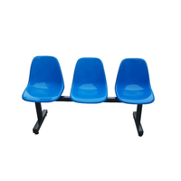 Banc d'attente double avec plateau de rangement central, chaise d'attente publique en plastique rigide, structure de réception en métal robuste