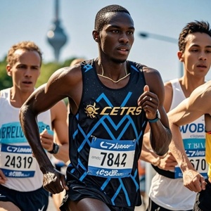Débardeurs de course unisexes personnalisés à sublimation, séchage rapide, réversibles, été/hiver, pour fitness, sport, marathon - Product Image 1