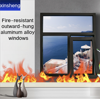 Ventana Abatible de Aluminio con Rotura de Puente Térmico, Resistente al Fuego, al Viento y a la Lluvia, para Edificios Residenciales, Fabricación Personalizada de Fábrica