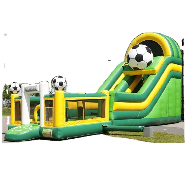 Tema di calcio prato mini bambini ponticello casa di rimbalzo scivolo commerciale adulto trampolino commerciale scorrevole di acqua Gonfiabile