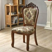 Chaise de salle à manger rembourrée en bois massif sculpté de style américain, mobilier rétro européen pour la maison et les restaurants