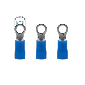 RV2-4S Ring <b>Terminals</b> 4.3x6.5mm PVC Insulated Copper Tin Plated Cold Press <b>Terminal</b> For Electrical Wiring - Product Image 5