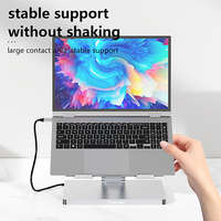 Support d'ordinateur portable pliable 10 en 1 avec hub USB C, station d'accueil multiport Type C, adaptateur Ethernet, lecteur de cartes SD et TF