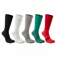 Chaussettes COOLMAX à cinq doigts pour hommes 2026, hauteur genou, séchage rapide, évacuation de l'humidité, anti-ampoules, performance, course à pied, sport, tenue athlétique
