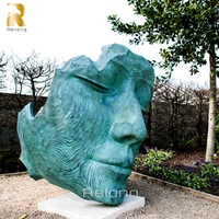 Sculpture murale géante en bronze de visage humain 3D, vente flash RELONG