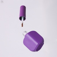 Flacon vide en verre mat de 10 ml pour vernis à ongles de luxe pour filles, couleurs violet, rouge, rose, avec bouchon et pinceau, compatible gel UV, fabrication OEM