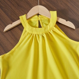 Conjunto de 2 Piezas para Niña, Fresco y Transpirable, Top Halter sin Mangas con Estampado Tropical y Pantalones, para Primavera, Verano, Uso Diario y Vacaciones - Product Image 5