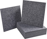 12 "X 12" Panneaux de feutre acoustique insonorisés carrés gris foncé en fibre de polyester pour plafond mural et porte