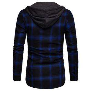 Giacca da <span class=keywords><strong>uomo</strong></span> in flanella a maniche lunghe Plus Size Slim Fit con cappuccio - Product Image 5