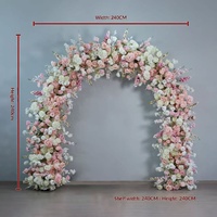 Arche de fleurs artificielles haut de gamme personnalisable pour la décoration principale de la salle de réception de mariage et l'aménagement de mariage en hôtel