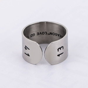 Korean Style <b>Titanium</b> Steel <b>Ring</b> 1314 Open Design Unisex Couple Jewelry Gift - Product Image 1