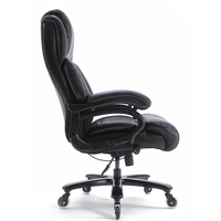 Chaise de bureau de direction pivotante noire de luxe à dossier haut, avec accoudoirs inclinables, grande taille, pour un confort optimal