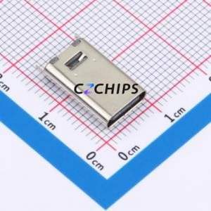 TYPE-C 6P LTH13.7 108 USB <b>Connector</b> SMD <b>Connector</b> ( <b>Connector</b> Type: Type-C )( Gender: Female )( Mounting Type: Vertical Mount ) - Product Image 1
