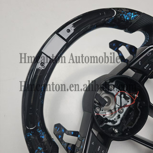 Volante Deportivo de Fibra de Carbono Forjado y Cuero Perforado para Modelos Audi A3 A4 A4L A5 A7L A8 Q5 Q7 B9 A6 R8 - Product Image 4