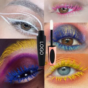 Wholesale Waterproof Vegan White Blue Pink Color Mascara Colorful Mascaras Private Label Colored Mascara