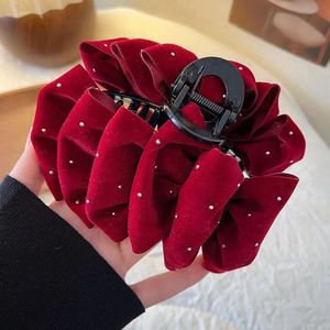 Nuevo Diseño, Pinza de Pelo Grande de Terciopelo con Gypsophila, Elegante Pinza de Pelo con Lazo de Burbujas, Accesorio de Pelo de Alta Calidad para Mujer - Product Image 3